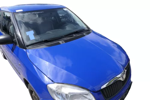 Skoda Fabia 5J Roomster Motorhaube Haube Klappe vorne blau LF5K (182549)