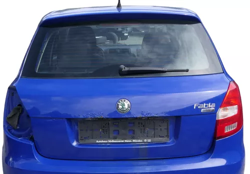 Skoda Fabia 5J Limousine Schrägheck Heckklappe hinten mit Scheibe blau LF5K (182554)