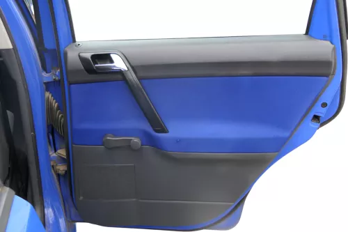 1x VW Polo 9N 9N3 Türverkleidung Verkleidung Tür hinten rechts 4/5-Türer blau (182743)