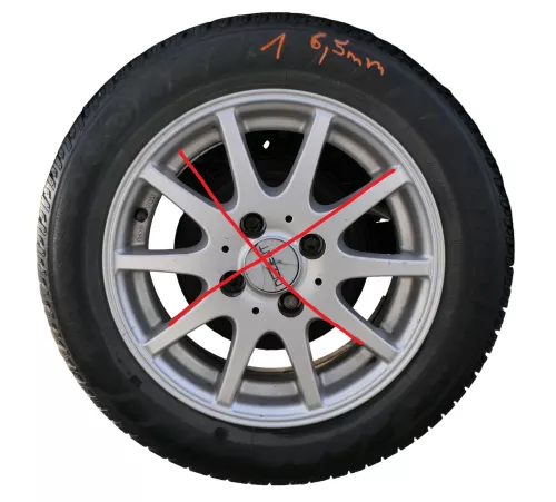 2x VW Golf 3 9N 6Y Reifen 165/60 R14 79T Sommerreifen 2x ca. 6-6mm NUR REIFEN