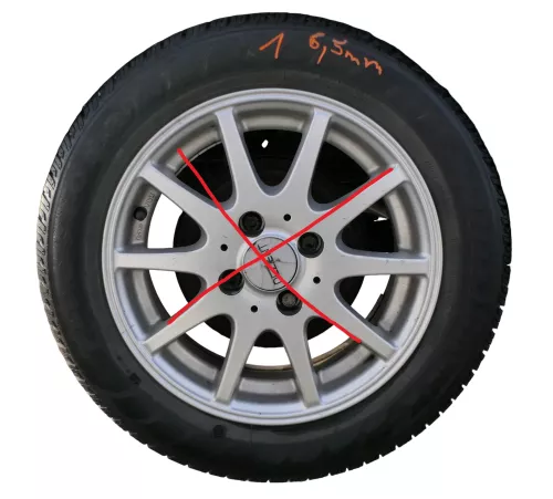 2x VW Golf 3 9N 6Y Reifen 165/60 R14 79T Sommerreifen 2x ca. 6-6mm NUR REIFEN