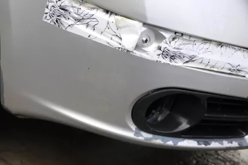Fabia 6Y Stoßstange Stoßfänger vorne grau silber LF7T Facelift-Gitter NSW-MÄNGEL (183656)