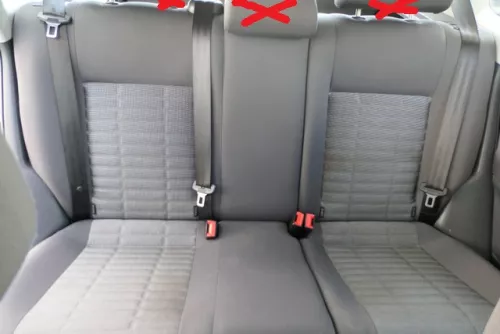 VW Polo 9N 9N3 Sitz Rückbank Sitzfläche Sitze 3 Punkt Gurt hinten blau OHNEKopfs (183806)
