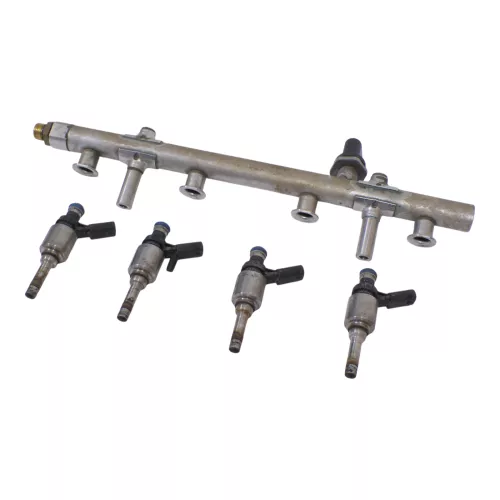 4x A4 8K A5 Einspritzdüse Düse 06K906036 + Einspritzleiste Leiste 06K133317C (184065)