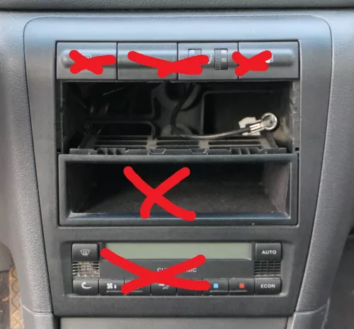 Skoda Oczavia 1U Blende MIttelkonsole um Radio Abdeckung 1U1863399B schwarz (184344)