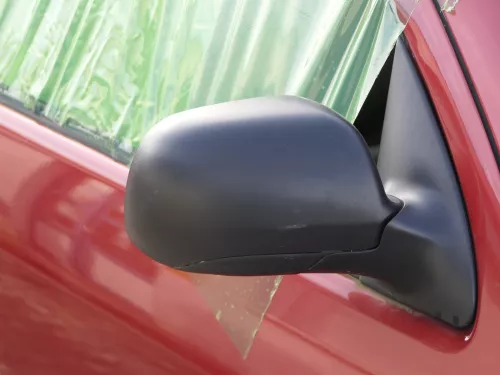 Skoda Fabia 6Y mechanischer Spiegel Außenspiegel rechts schwarz Glas (184628)