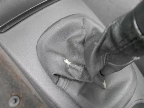 VW Lupo Polo 6N2 Schaltknauf Schaltsack Schaltung Schaltknüppel schwarz Leder (184663)