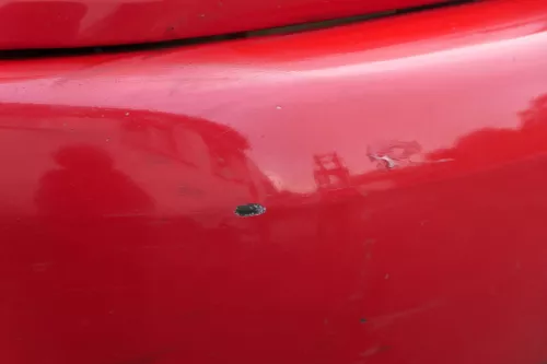 VW Polo 6N Stoßstange vorne 2-geteilte Frontstoßstange rot LP3G Stoßfänger (184675)