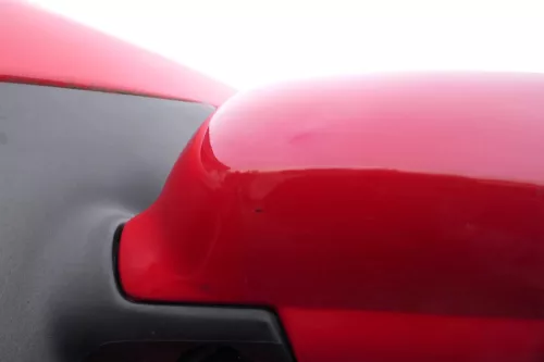 VW Polo 6N mechanisch manuell Spiegel Außenspiegel links rot LP3G (184676)