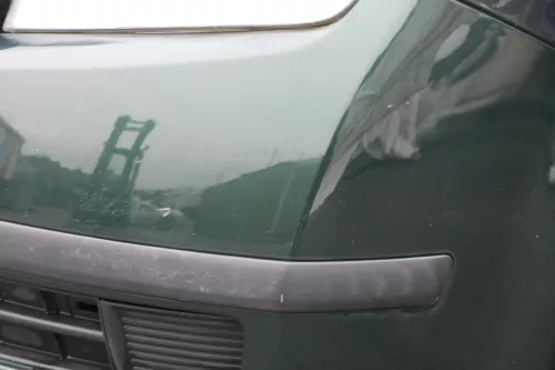 Skoda Fabia 6Y Stoßstange Stoßfänger vorne silber grün LF8C 2000-2004 (184735)