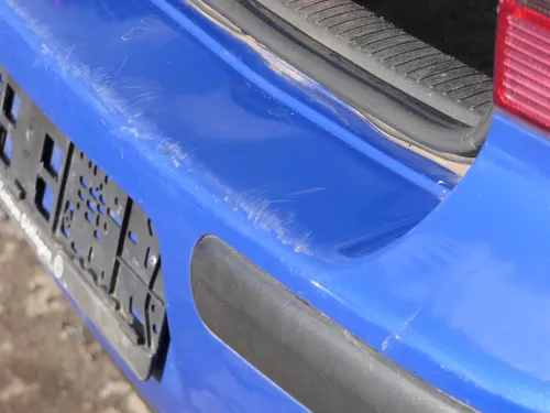 VW Golf 4 Limousine Stoßstange hinten Heckstoßstange Stoßfänger blau LW5Z (185169)
