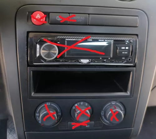 Ibiza 6L Mittelkonsole Verkleidung um Radio Blende Armaturenbrett  schwarz (185270)