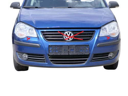 VW Polo 9N3 Stoßstange vorne Frontstoßstange Stoßfänger blau LA5K SWR (185280)