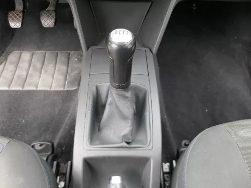 VW Polo 9N 9N3 Schaltknauf Schaltsack Schaltung 6Q1711113G Leder schwarz blaue  (185292)