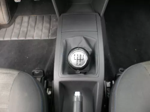 VW Polo 9N 9N3 Schaltknauf Schaltsack Schaltung 6Q1711113G Leder schwarz blaue  (185292)