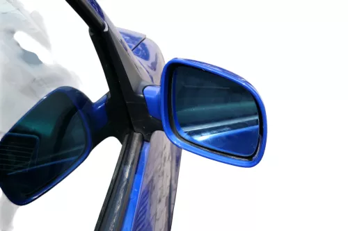 VW Golf 4 Bora elektrischer Spiegel vorne rechts Außenspiegel blau LW5Z Glas (183852)