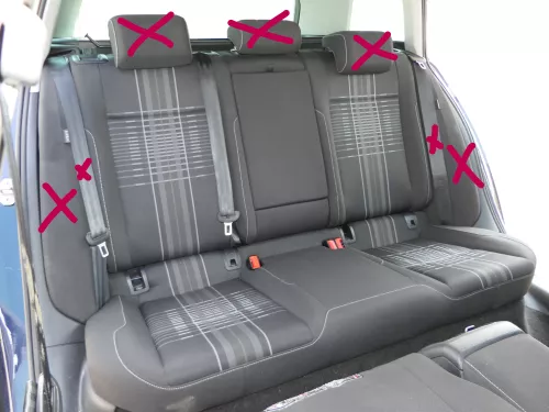 VW Golf 7 5G Sitz Sitze hinten Rückbank Rücksitzbank Lehne Ski durchreiche Gurt (185467)