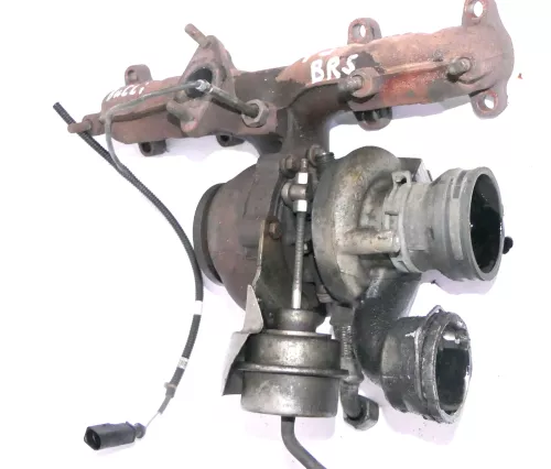VW T5 Bus Krümmer Turbo Turbolader BRS BRR Motor 1.9 TDI Diesel 03G253016F ## (112611)