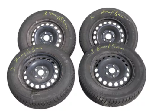 4x VW Golf 6 Plus 5M 195/65 R15 91T Winterreifen M+S Felgen Reifen M&S  ca.5-7mm (185818)
