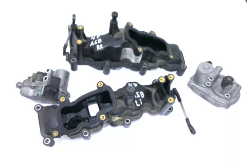 Audi A6 4F A4 B7 Ansaugbrücke 3.0 TDI 059129711AF + Versteller rechts + links ## (111780)