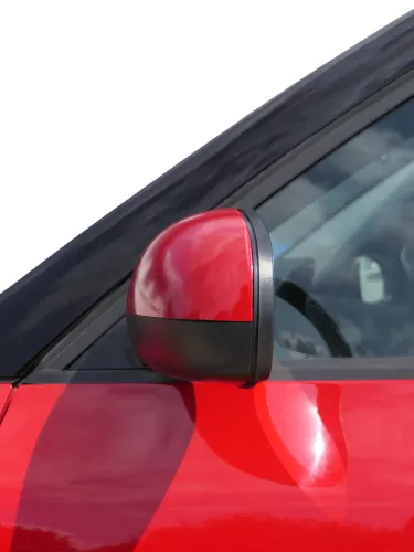 Skoda Fabia 5J mechanisch Spiegel Außenspiegel links mit Glas rot LF3K (186436)
