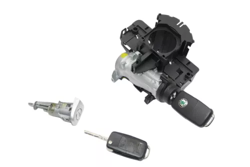 Skoda Octavia 1Z Zündschloß Schloß Zündung 2x Schlüssel + 1x Türschloß Tür (119014)