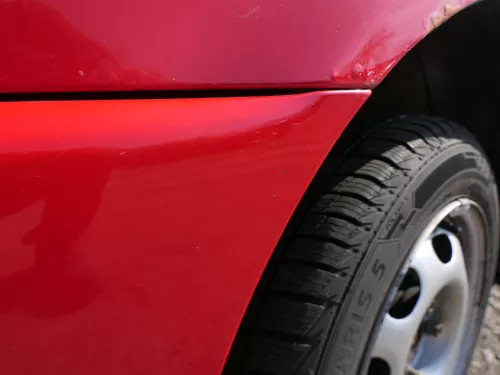 VW Polo 6N Stoßstange vorne 2-geteilte Frontstoßstange rot LP3G Stoßfänger +Nebe (186578)