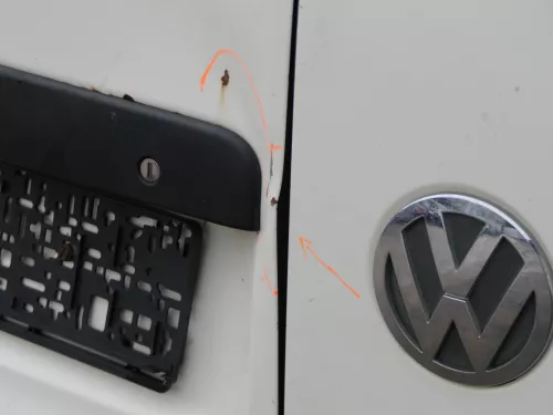 VW T5 Facelift T6 Flügeltür Klappe hinten rechts weiß R902 mit Scheibe (186898)