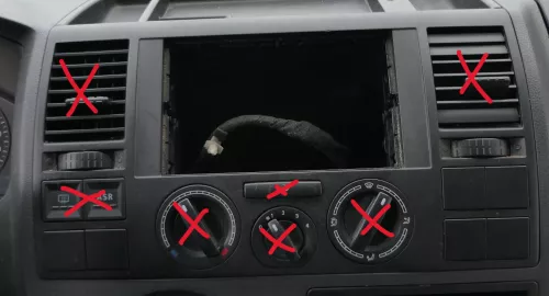 VW T5 Blende MIttelkonsole um Radio Abdeckung 7H0857237E