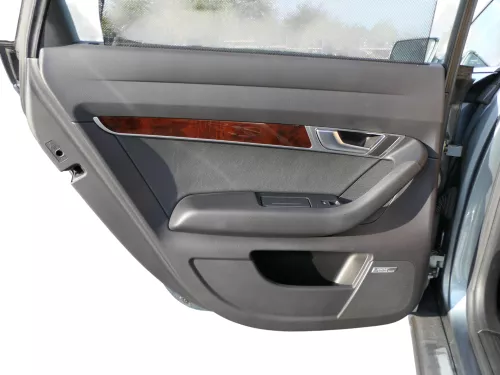 1x A6 4F Türverkleidung Verkleidung Tür hinten links schwarz Leder - Bose Rollo