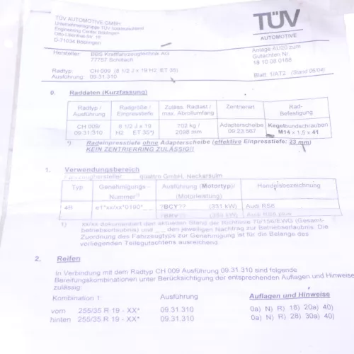 Audi A6 4B Zubehörsatz Adapterscheiben BBS Felgen 09.31.310 09.23.567 (149967)