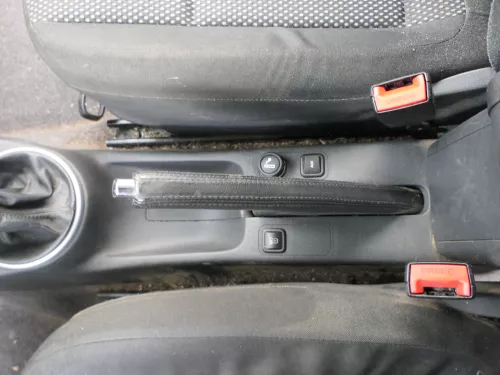 Skoda Roomster Handbremse Feststellbremse Leder schwarz Handbremshebel