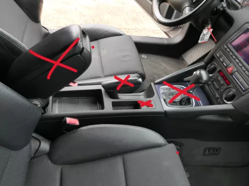 Audi A3 8P Mitteltunnel hinten Verkleidung um Handbremse Konsole - schwarz (187511)