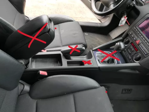 Audi A3 8P Mitteltunnel hinten Verkleidung um Handbremse Konsole - schwarz (187511)