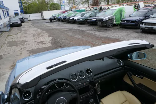 A4 8H Cabrio Leiste Zierleiste Blende Abdeckung oben Mitte chrom silber aluminiu (168600)