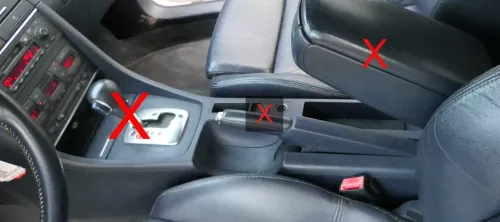 A4 8E 8H B7 Cabrio Mitteltunnel hinten Verkleidung um Handbremse Konsole blau in (200404)