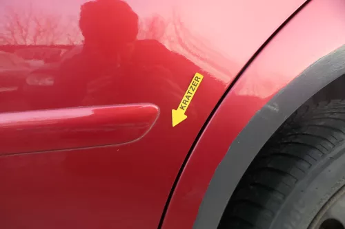 VW Golf Plus 5M Tür hinten links silber rot LA3X - mit Rahmen (200963)