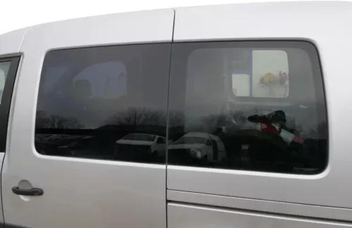 VW Caddy 3 2k Beifahrertür Tür hinten links silber LA7W Schiebetür Scheibe (200999)