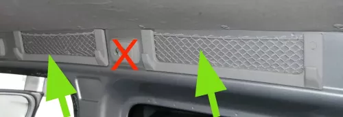 4x VW Caddy 2K Halter Aufnahme Ablagenetz Kofferraum 2K0863071A Ablage Fach (201038)