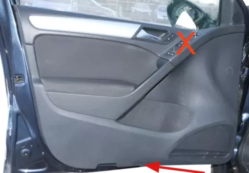 1x VW Golf 6 5K Türverkleidung Verkleidung Tür vorne links 4/5-Türer schwarz