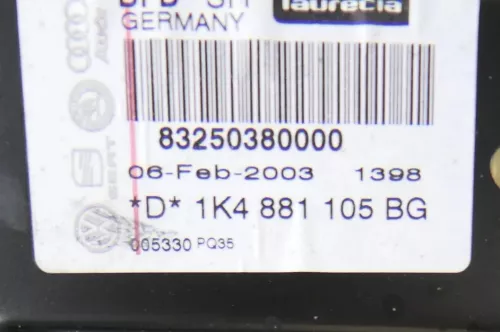 VW Touran 1T3 1T Sitz vorne links Fahrersitz Sitzheizung Höhenverstellbar grau (147162)