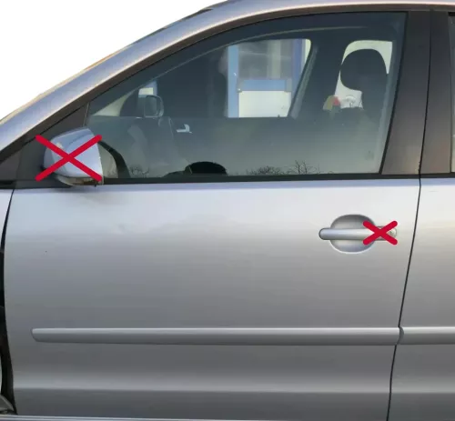 VW Polo 9N 9N3 Tür vorne links Fahrertür silber grau LA7W 4/5-Türer ohneAnbautei