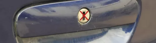 VW Polo 9N 9N3 Griff Heckkklappe Heckklappengriff blau LB5N Öffner