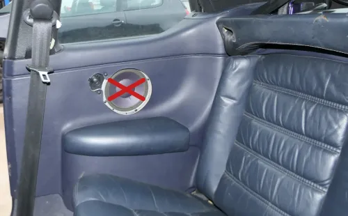 Golf 4 3 1E Cabrio Verkleidung Tür Seitenverkleidung hinten rechts LEDER blau