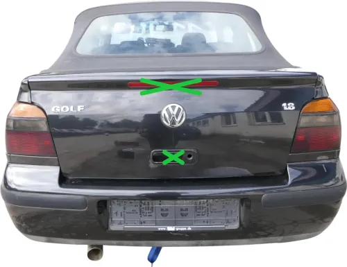Golf 4 1E Cabrio Heckklappe Kofferraumklappe hinten Klappe blau LC5U ohneAnbaute